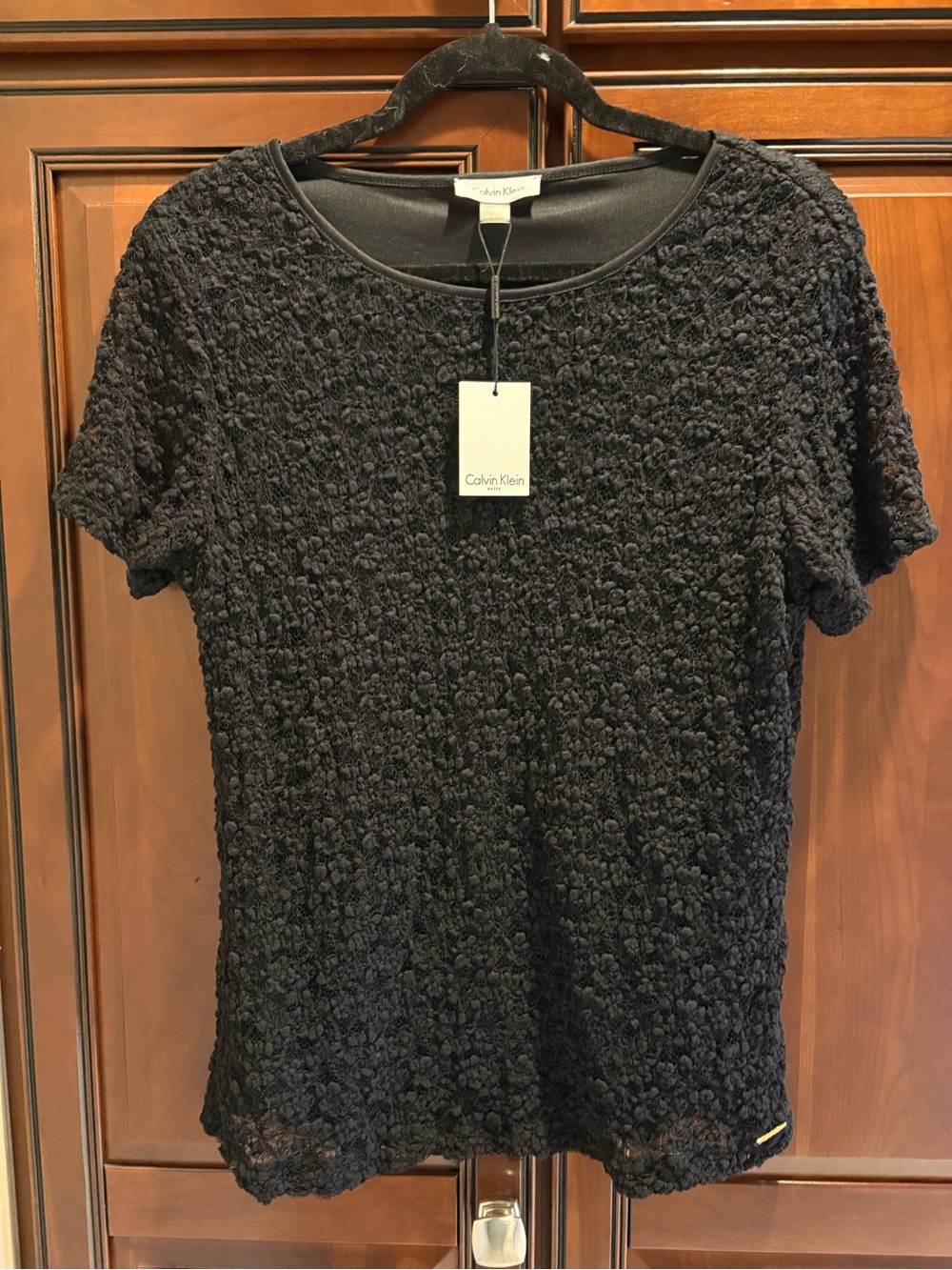 NWT Calvin Klein Women's Stretch Textured Top - L
